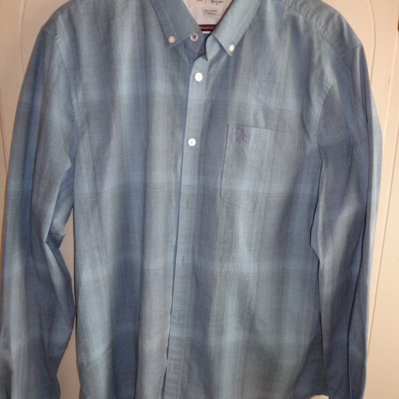 NWOT An Original Penguin by Munsingwear Button Down Blue Plaid Shirt XL/TG/EG - Picture 10 of 14